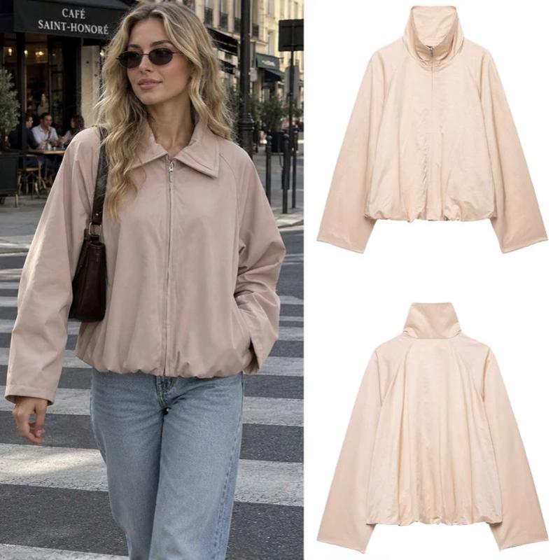 Blouson aviateur zippé de styliste pour femmes, décontracté, ample, manches longues, en Polyester, printemps automne, vêtements d'extérieur quoti