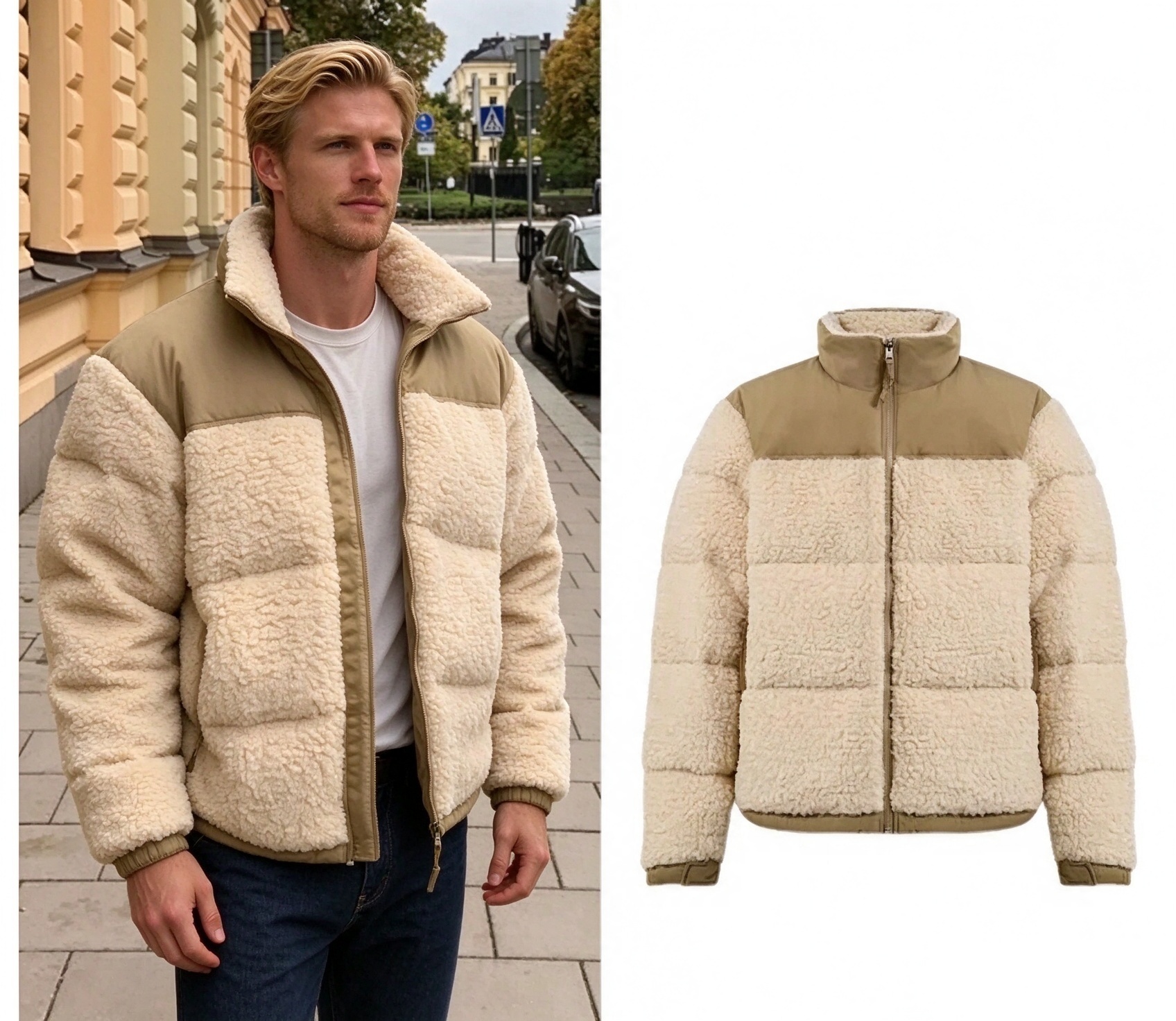 Doudoune épaisse et ample pour hommes, manteau brodé de couleur unie, col montant, chaud et décontracté