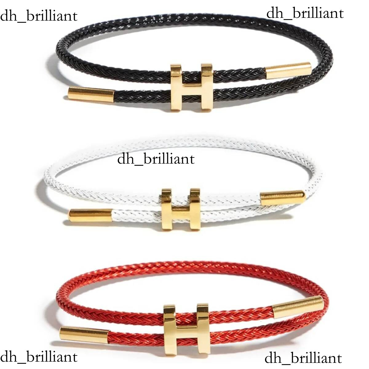Corde tressée pour femmes hommes câble de créateur classique bracelet en acier inoxydable bracelet de charme de luxe réglable multicolore bijoux