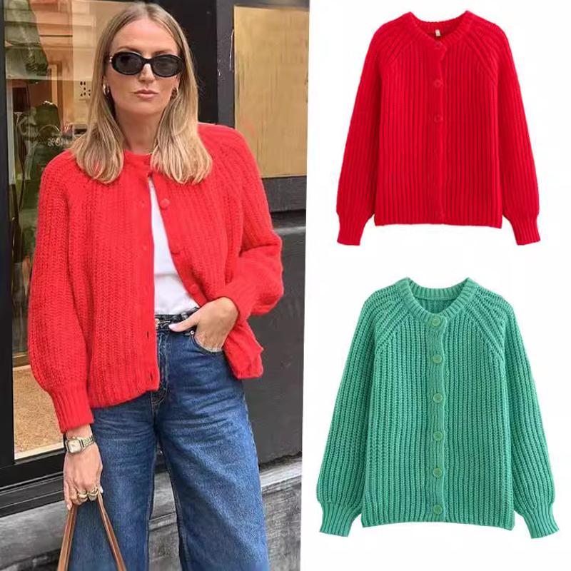 Cardigan en tricot à manches longues pour femmes, couleur unie, simple boutonnage, pull Vintage, Streetwear, vêtements d'extérieur d'automne