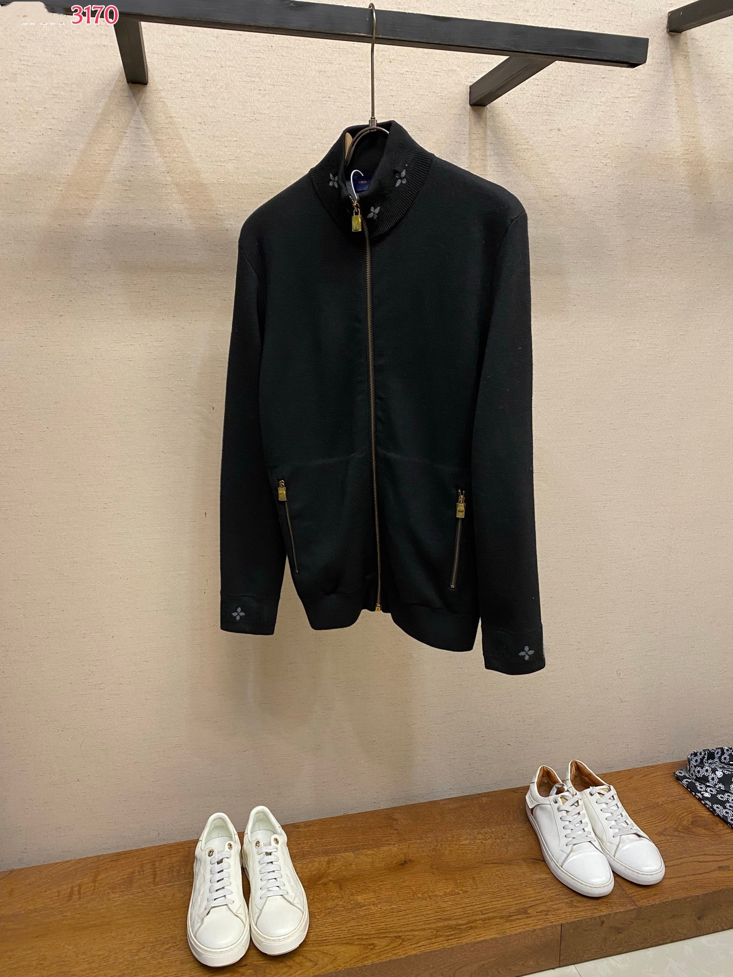 2026 Winter Mens Jacket Designer Men Double Sided Knit Jacket Merino Wool Blend Full Zip Stand Collar Jacquard Pattern Slim Fit Travel Casual Cardig