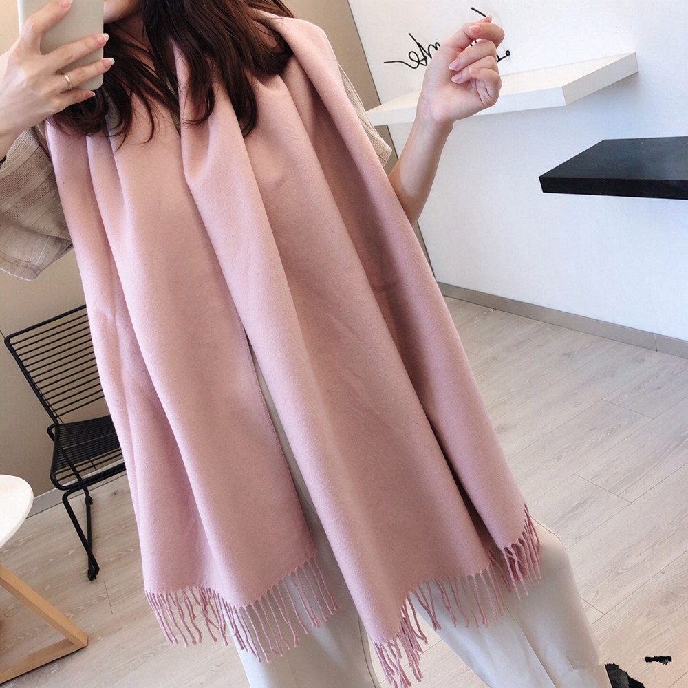 Écharpe chaude épaisse de qualité supérieure en faux cachemire pour femme rouge rose marron, style coréen pour l'automne et l'hiver, écharpe en c
