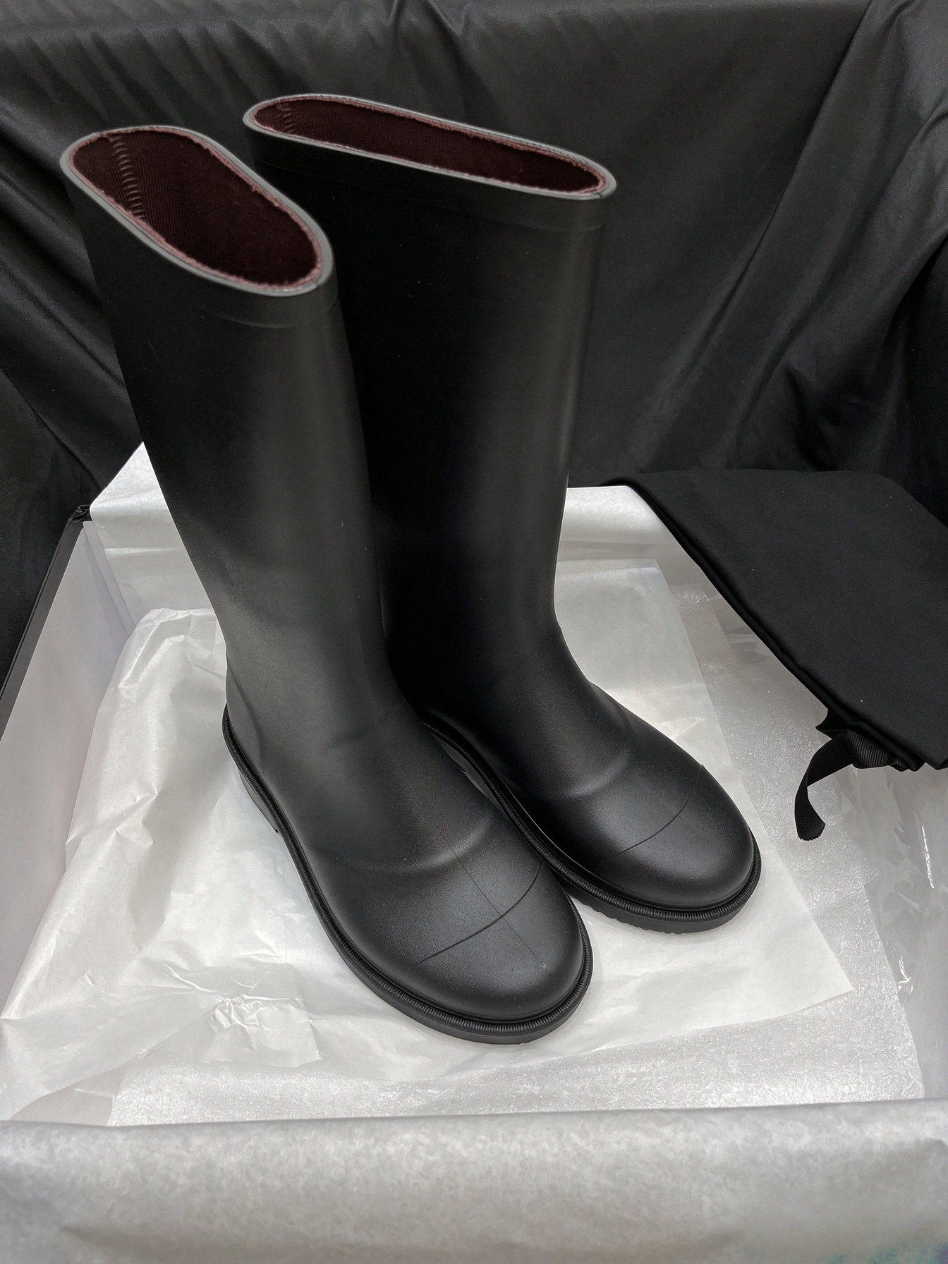 12a top pluie de marque française avec talons et semelles épaisses cheville bottes en caoutchouc pour femmes d'hiver de haute qualité G220720 mat