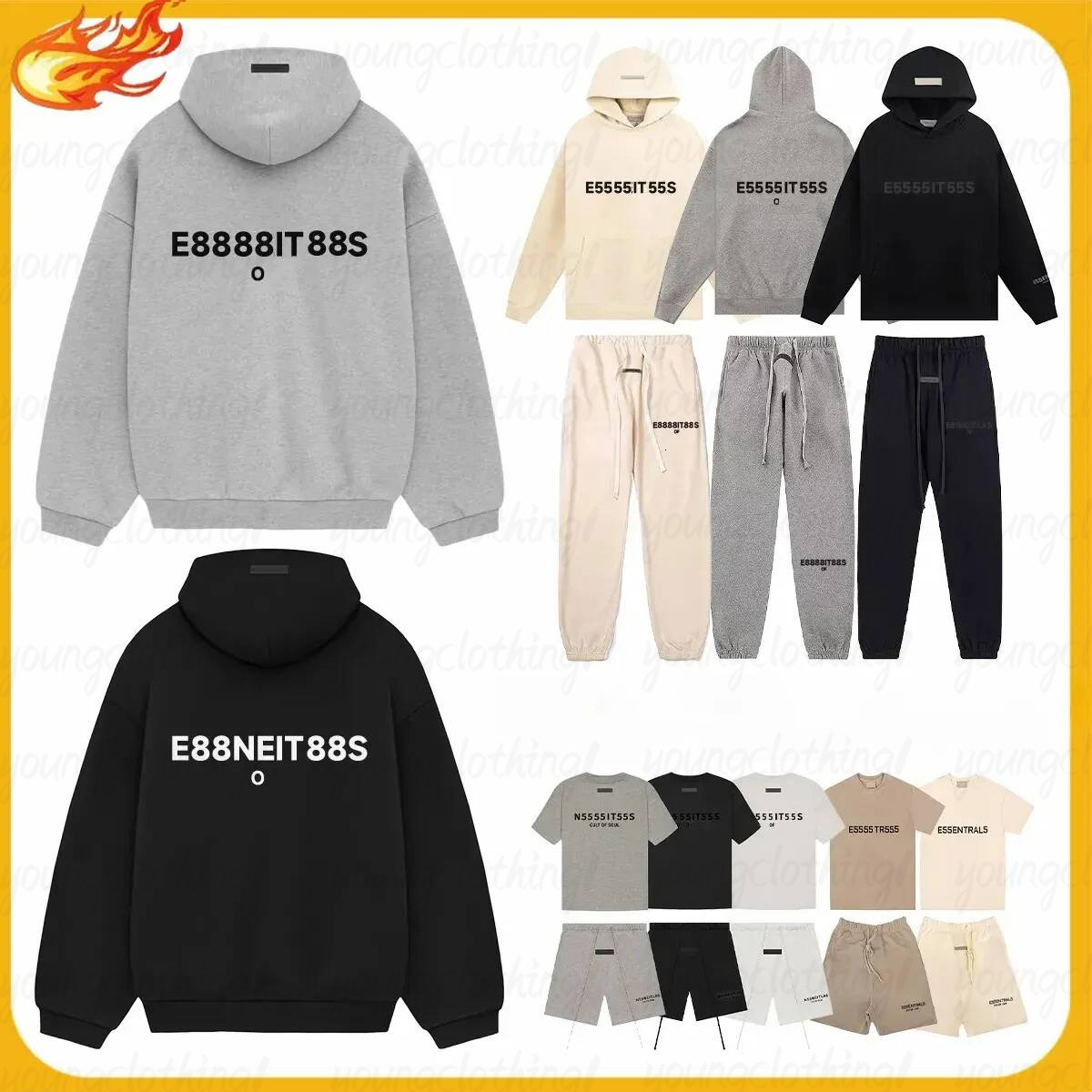 New 1977 Essential hoodie designer hoodie designer men hoodie sets woman hoodie hoodies zip T-shirt and shorts sweatshirts oversized cotton high qua