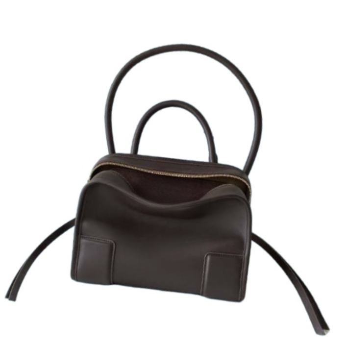 Designer Structured Handbag Luxury commuter Bag Calfskin Leather Exterior Suede Lining Double Top Handle Shoulder Bag Elegant Work Travel Purse