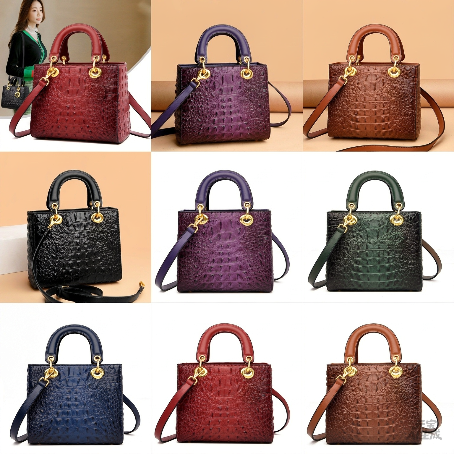 OULAIMEIZI Luxury Hot Crocodile Pattern Designer Fashion Classic FlapBag Retro Trend Single Shoulder Cross body Bag for Women