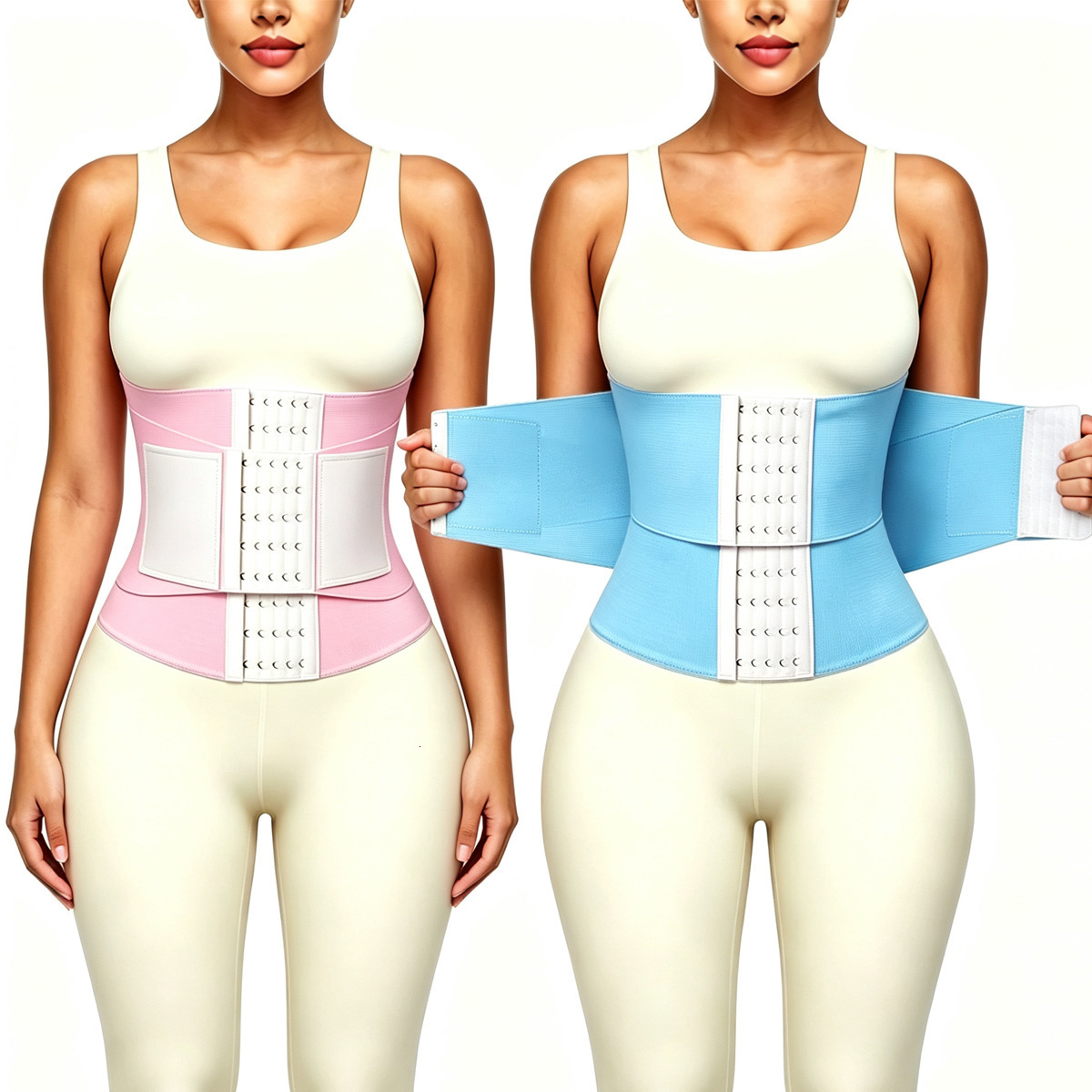 Double Compression Waist Trainer Corset Flat Belly Posture Body Shaper Tummy Control Slimming Belt 251103
