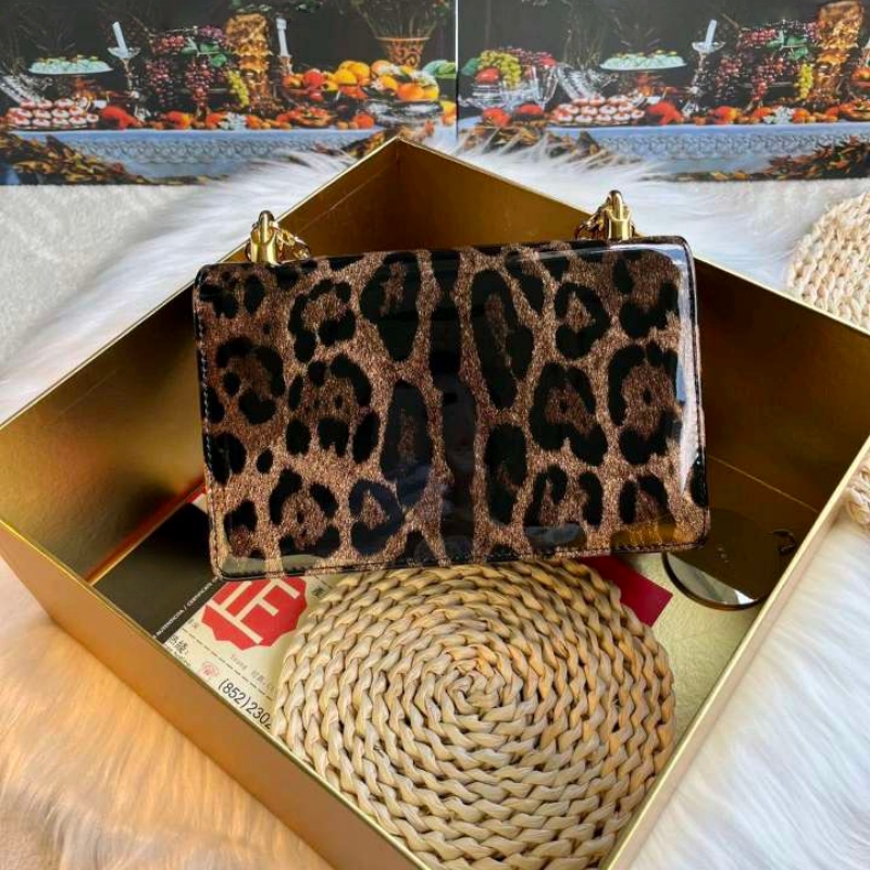 Classic Desginer Bag Women Patent Leather Leopard Print Vanity Bag Chain Crossbody Luxury Capacity Tote Handbag bag Fashion handBag Crossbody Should
