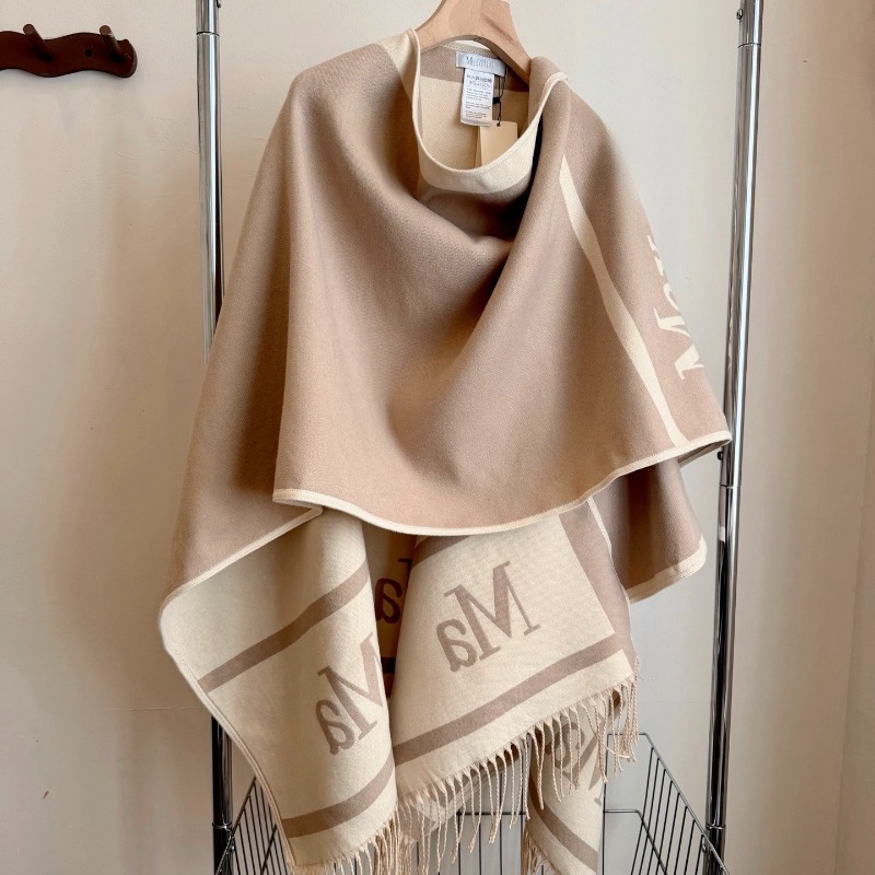 Élégant Designer Classique Lettre Surdimensionné Poncho Châle Automne Hiver Chaud Réversible Cape Wrap Couverture Écharpe Minimaliste Luxe Doux P