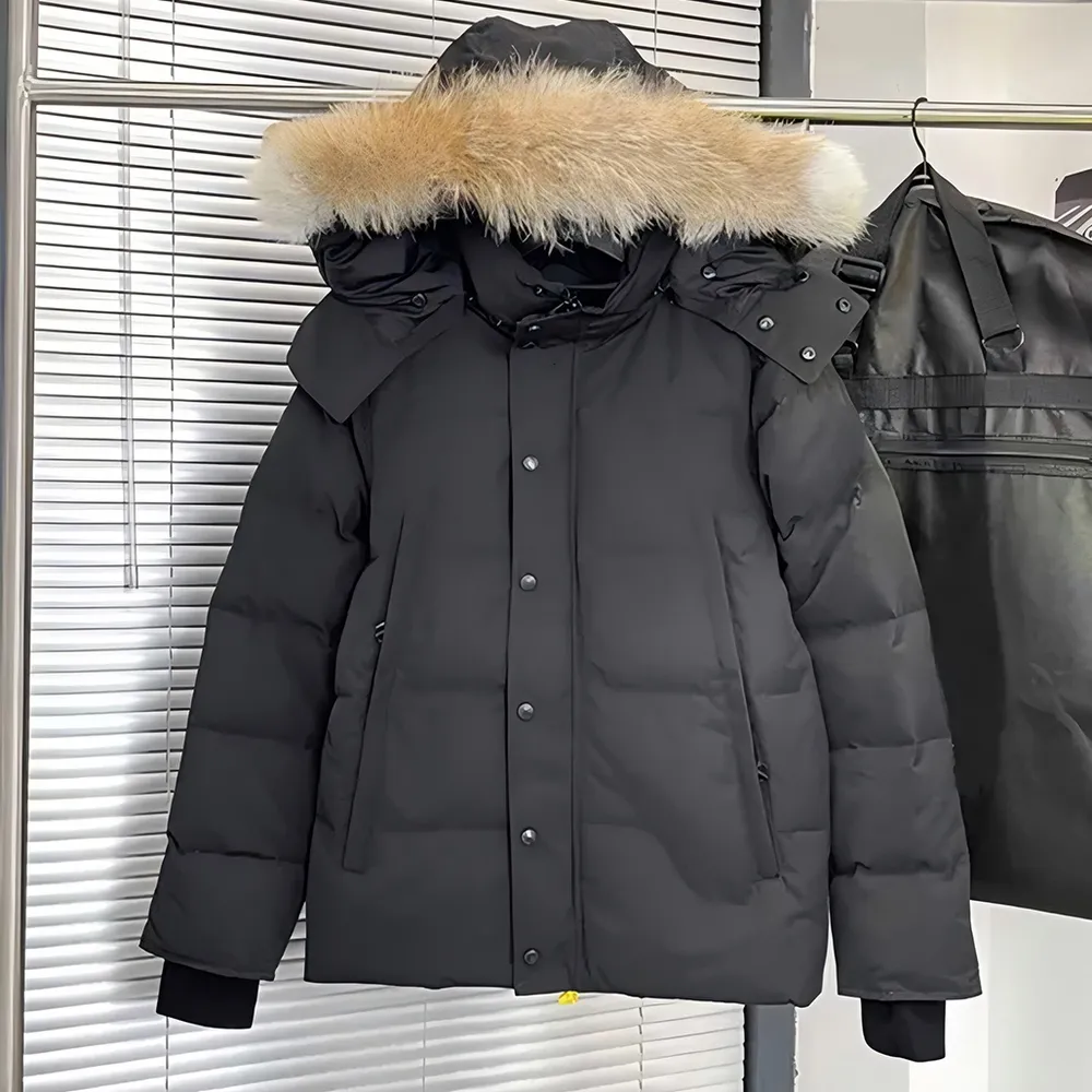 canadas Mens Puffer Jacket Designer gooce Doudoune Jacket Wyndham Wolf Fur Collar Parka Winter Fashion Outdoor Warm Windproof Down Jacket Womens Coa