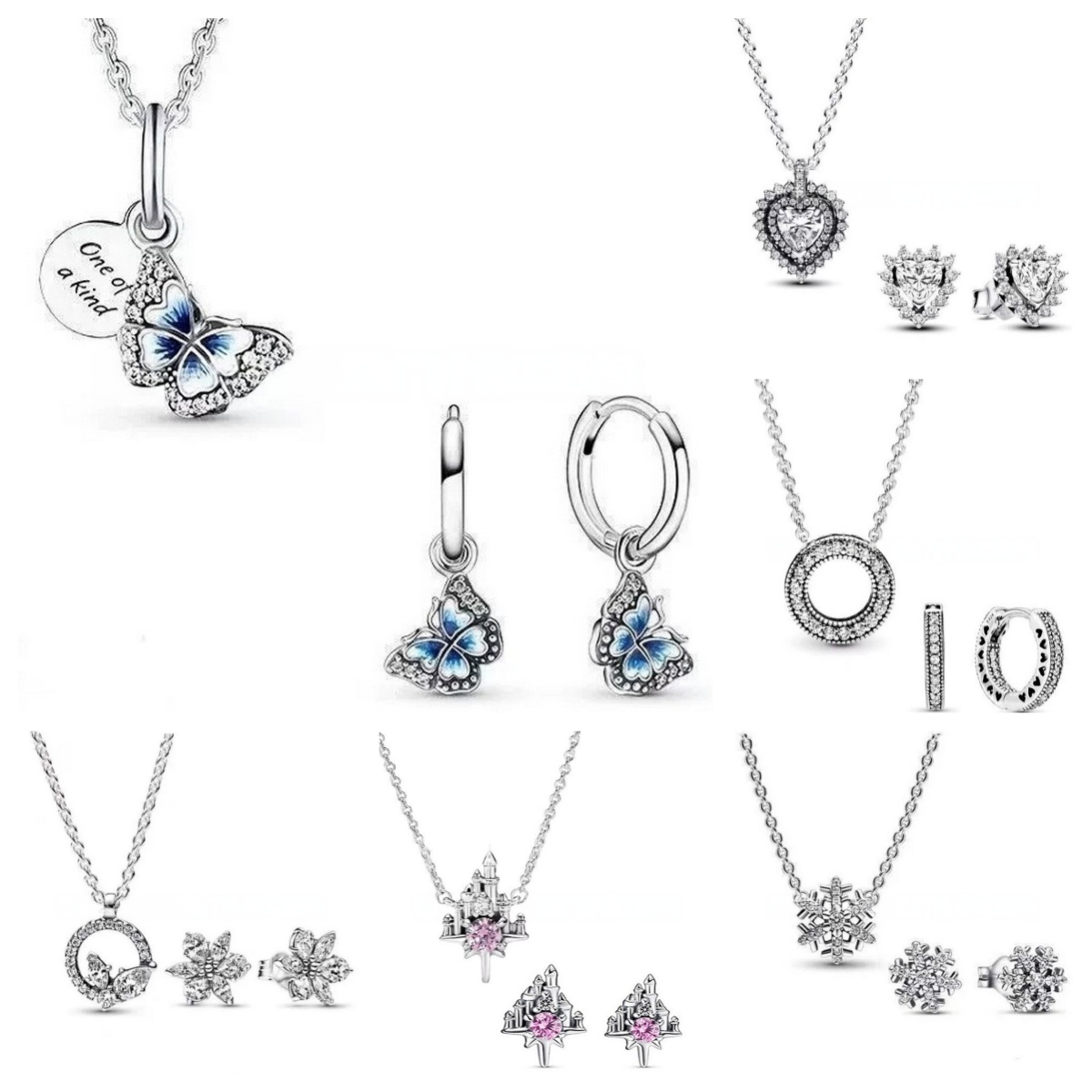 Necklace earrings pearl Butterfly pendant Necklaces designer jewelry women High quality luxury diamond 925 silver chains Western pop Christmas gifts