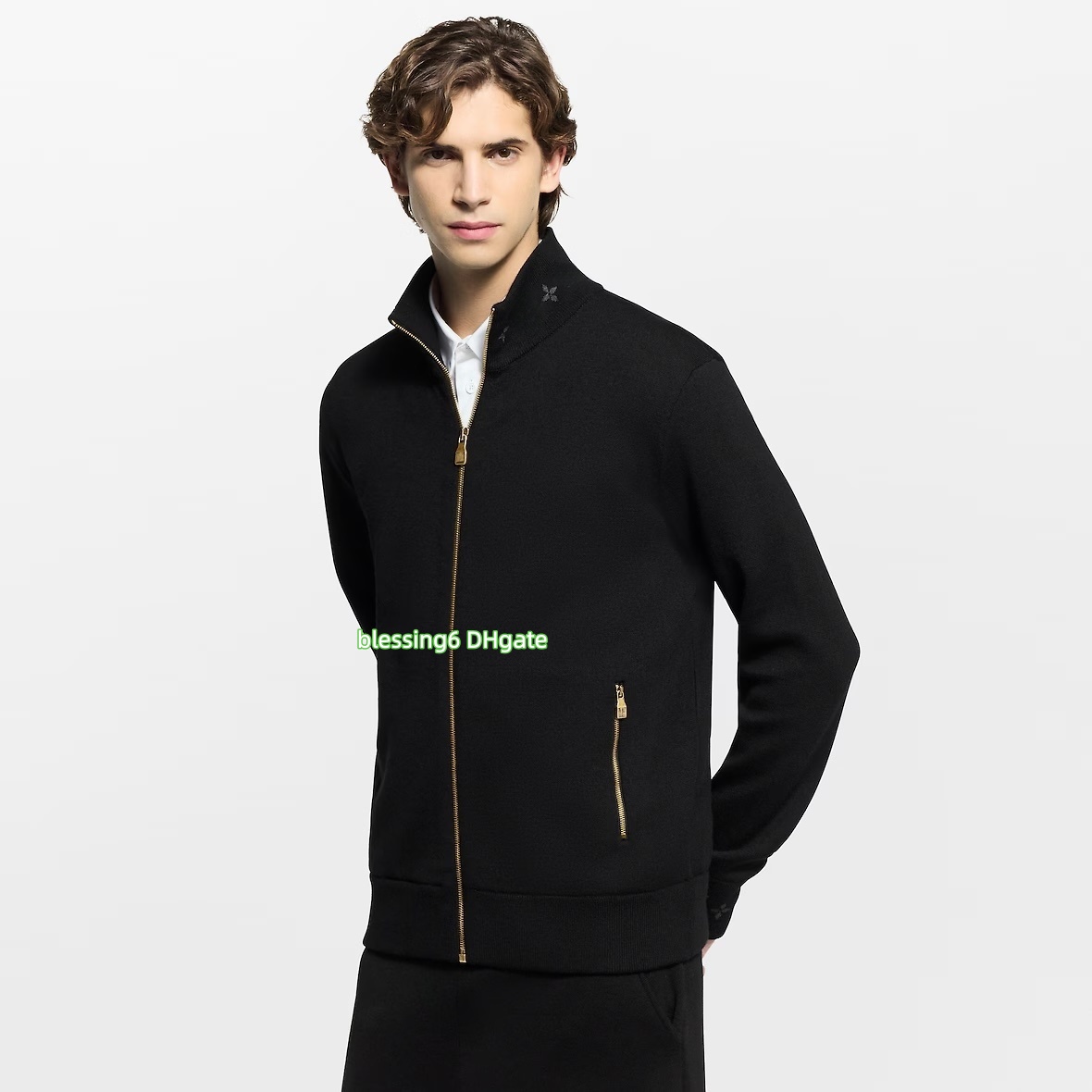 Men's wool sweater stand up collar full zipper knitted cardigan double-sided wearable women's long sleeved knitted jacket casual warm swea