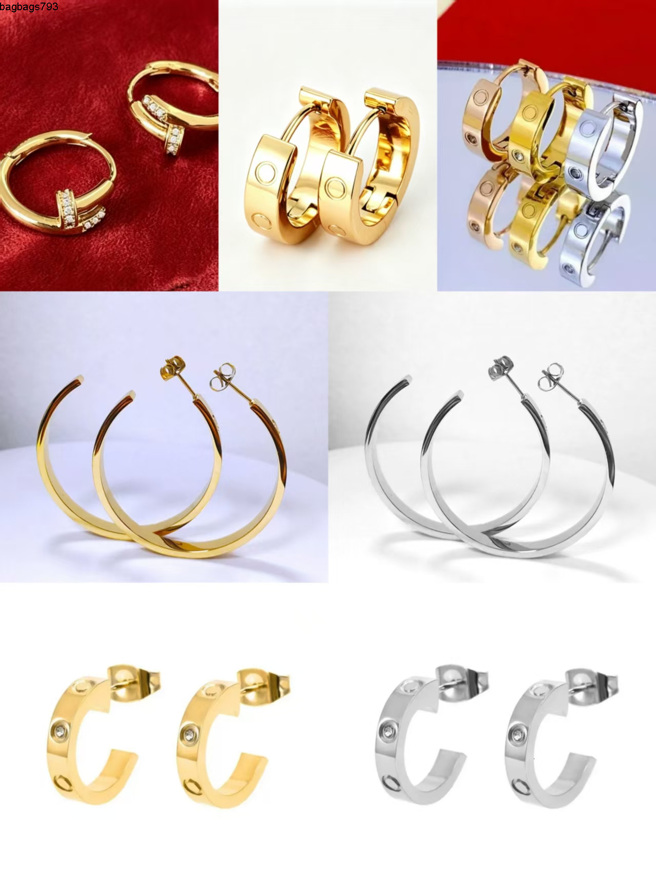 Stud earrings designer for women Earrings luxury jewelry Fashion Simple Inlayed Circle Hoops Chic Designer Accessory Sleek Stainless Steel Round Stu
