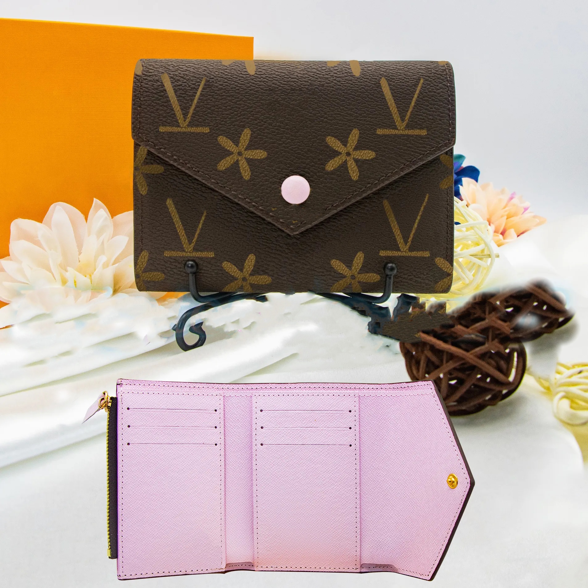 Portefeuille court femme Designer mode 5A qualité, porte-cartes, divers styles et couleurs, gros, livré avec boîte