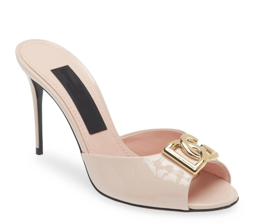 Women designer sandal high heels gabba Keira SLIDE heel summer mules sandals Black green red patent leather open toe sexy pump heeled dlogo