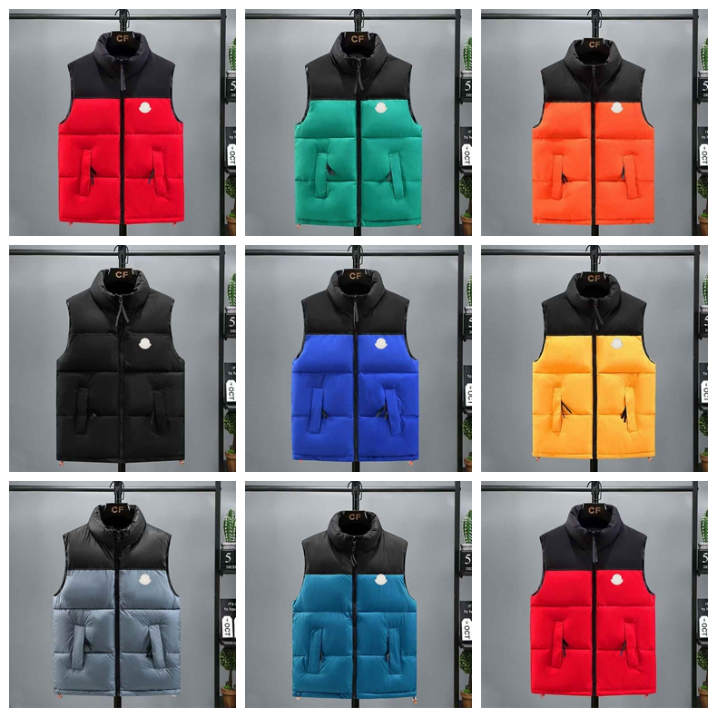 MO mens vest designer gilet luxury down puffer jacket contrast color woman feather filled material coat graphite couple coat Label S-4XL