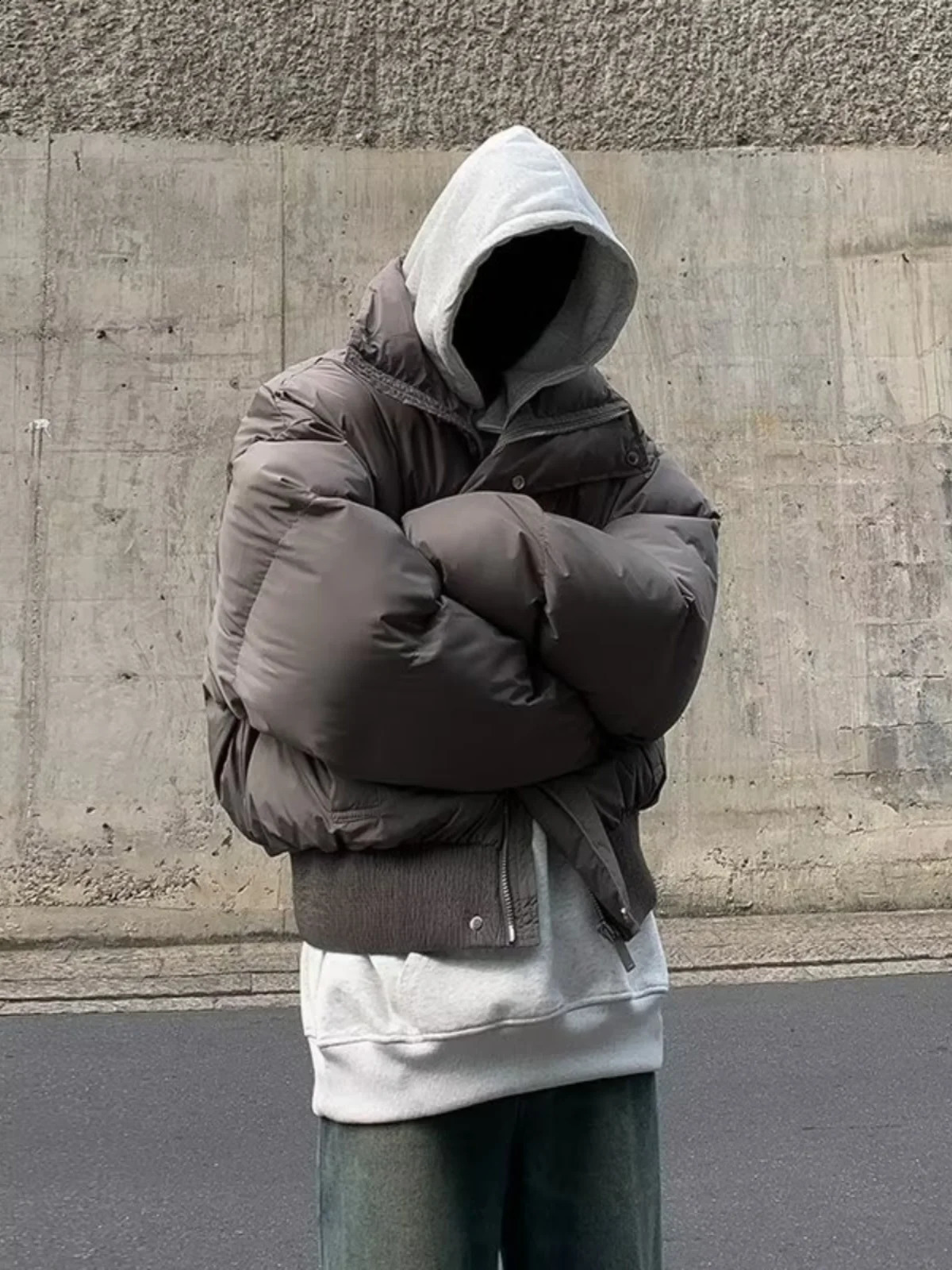 Oversize Mens Winter Jacket Streetwear Puffer Jacket Men Solid Color Padded Coat Men Warm Fleece Parka Coat Man A17 240830