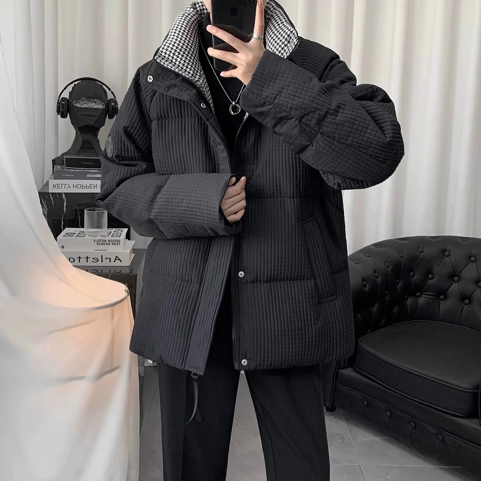 Warm Winter Jacket Men Parkas Thicken Warm Coat Mens Solid Parkas Casual Parka Men Fashion Streetwear Coats A131 240830