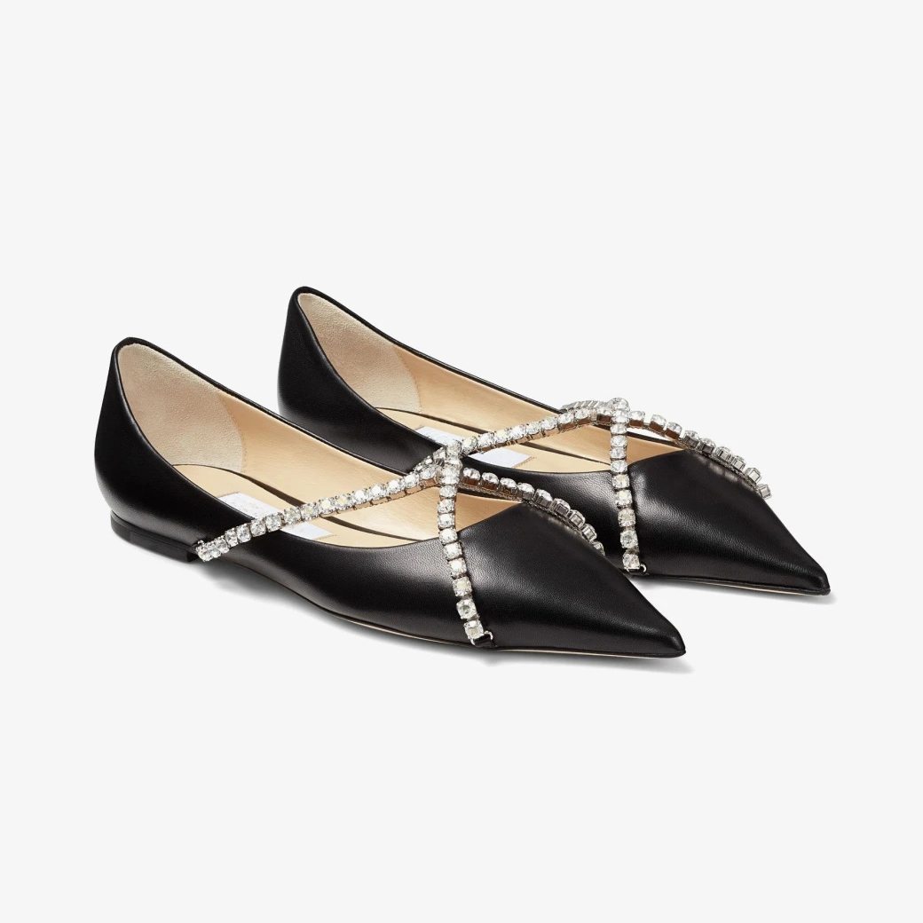 Women's Designer Genevi Flat Pumps with Pointed Toe European Sizes 35-43 | Luxurious Leather Dress Shoes by with Box