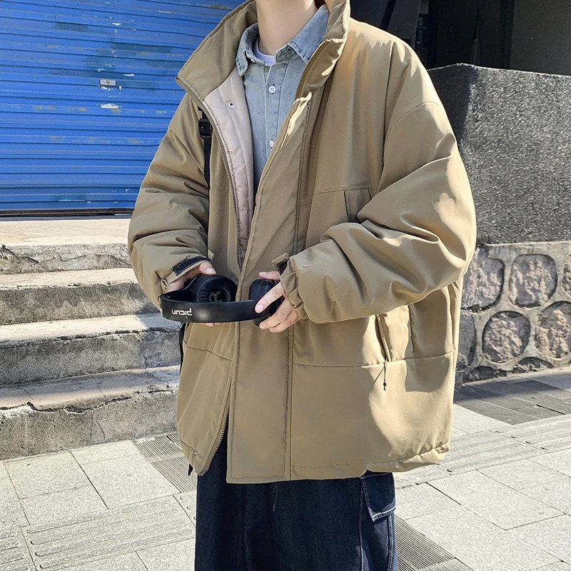 Arrival Glossy Mens Parka Jackets Men Harajuku Parkas Coats Cotton Padded Bright Winter Autumn Clothes A53 240830