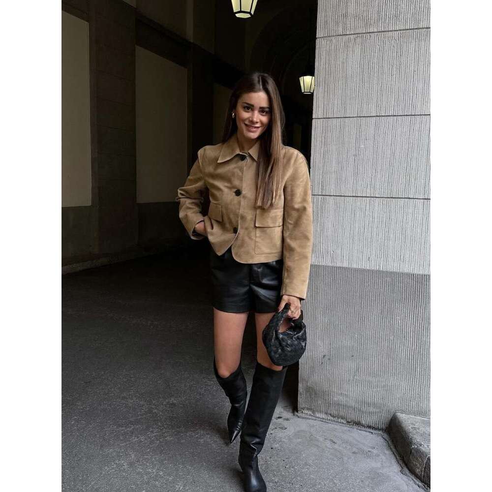 Bestseller Fashion Lapel Pockets Long Sleeve Women's Coats Casual Single Breasted Solid Color Outerwear Autumn Female High Street Chic Tops