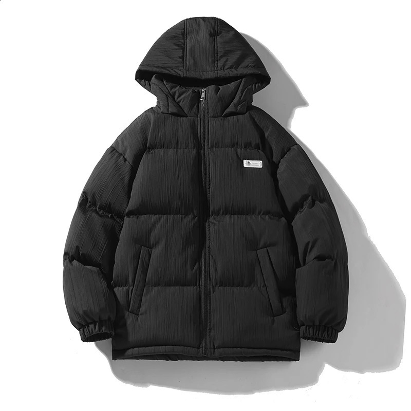 LAPPSTER-Youth Black Harajuku Hooded Puffer Coats For Men Winter Bubble Jackets Windbreaker Mens Korean Fashions White Parkas 240830