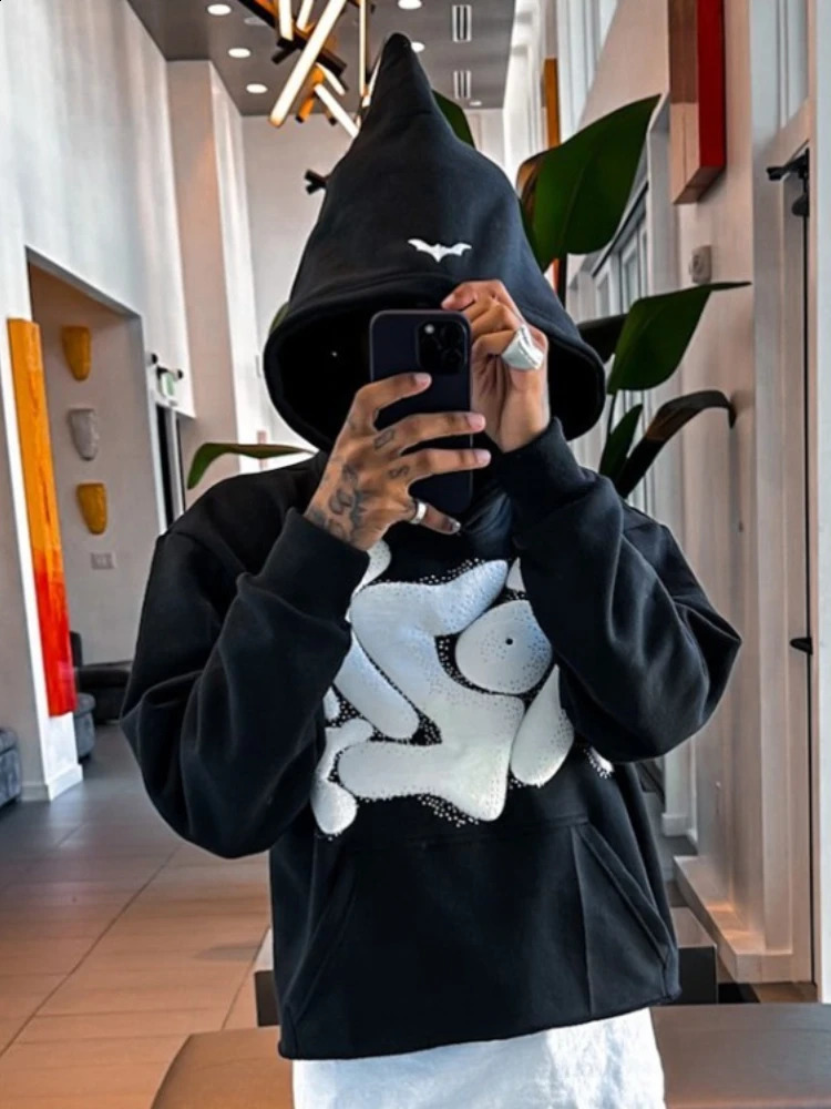 Hoodies Man American Retro Letter Printed Y2k Women Harajuku Long Sleeve Oversized Hooded Sweatshirts Y2K Casual Jacket Coats 240902