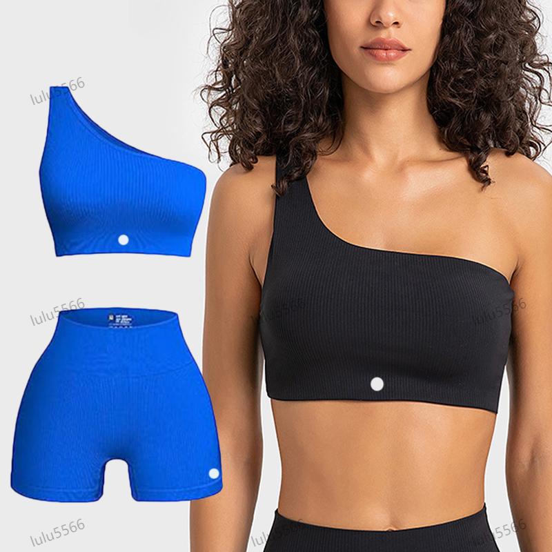 Women's Yoga Bra Sport High Impact Fitness Seamless Top Gym Women Diagonal vest Active Wear Workout Sports Tops sets close Training lingerie-image-993482515