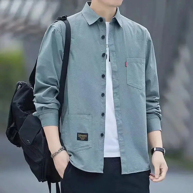 Loose-fit Casual Mens Long Sleeve Shirt Fashionable Spring Autumn Workwear Jacket For Men Comfortable Non-iron 240902