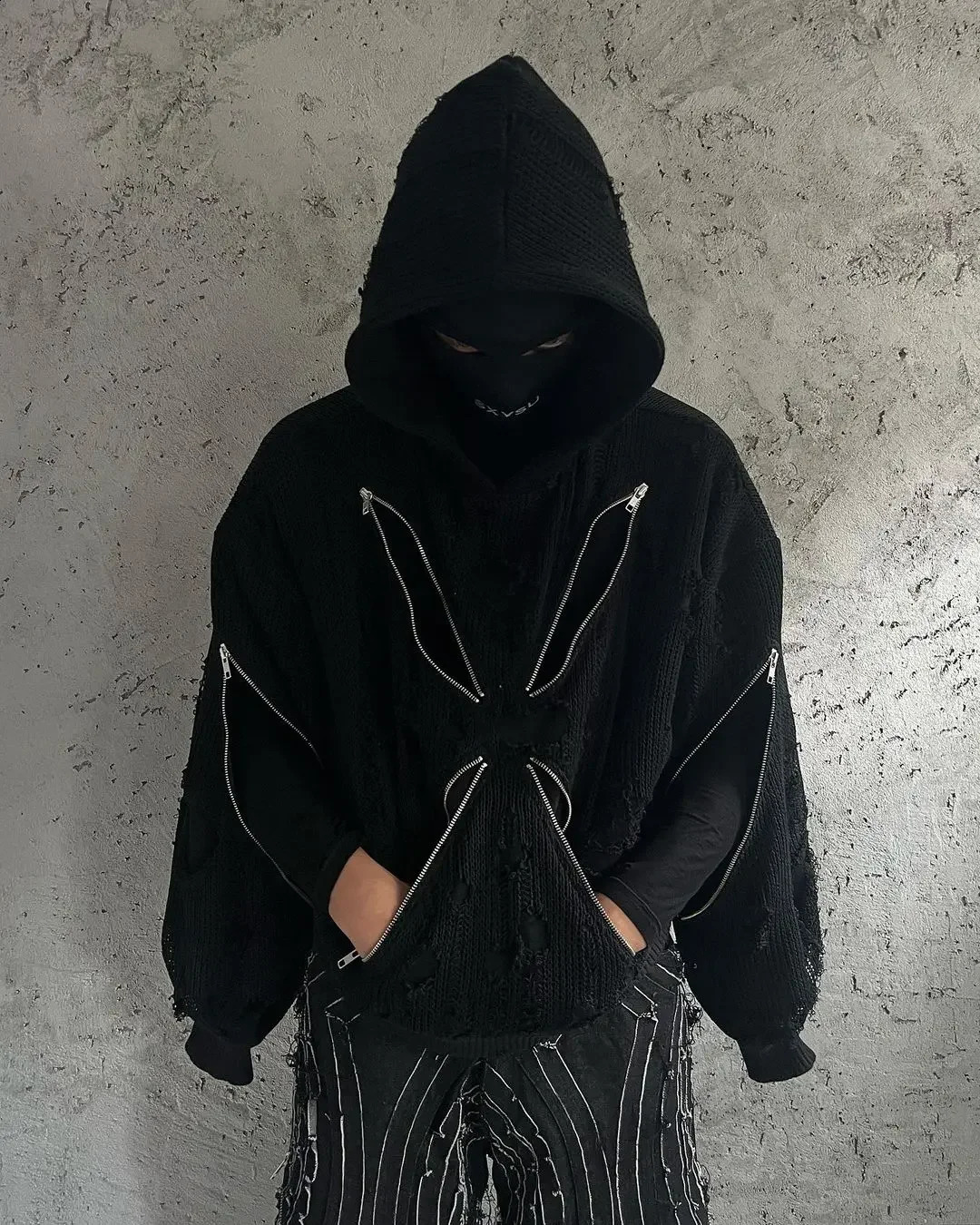 American Dark Retro Zipper Hooded Sweatshirt Men and Women Versatile Printed Couple High Street Coat Haikyuu Y2k 240902