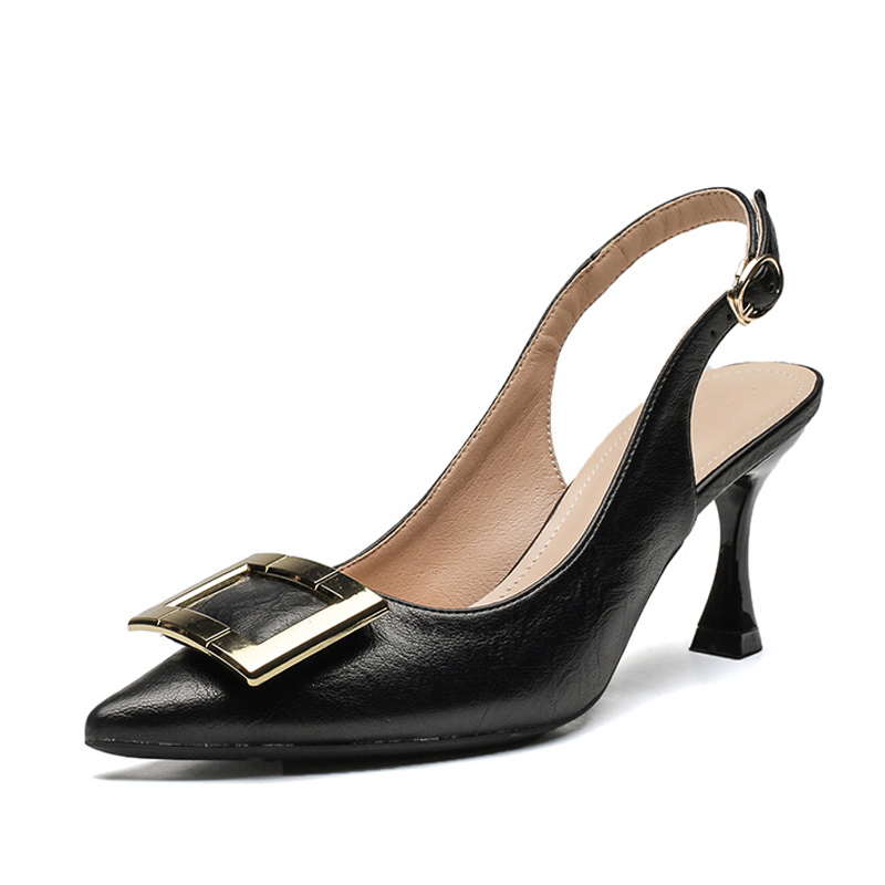 Élégant dames robe talons hauts pompes en cuir en métal boucle sandals sandales femmes traf bombas maries chaussures de mariage a465