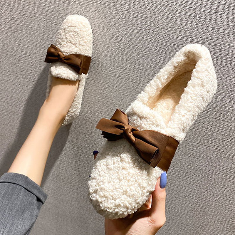 2025 Chaussures en laine blanche hiver