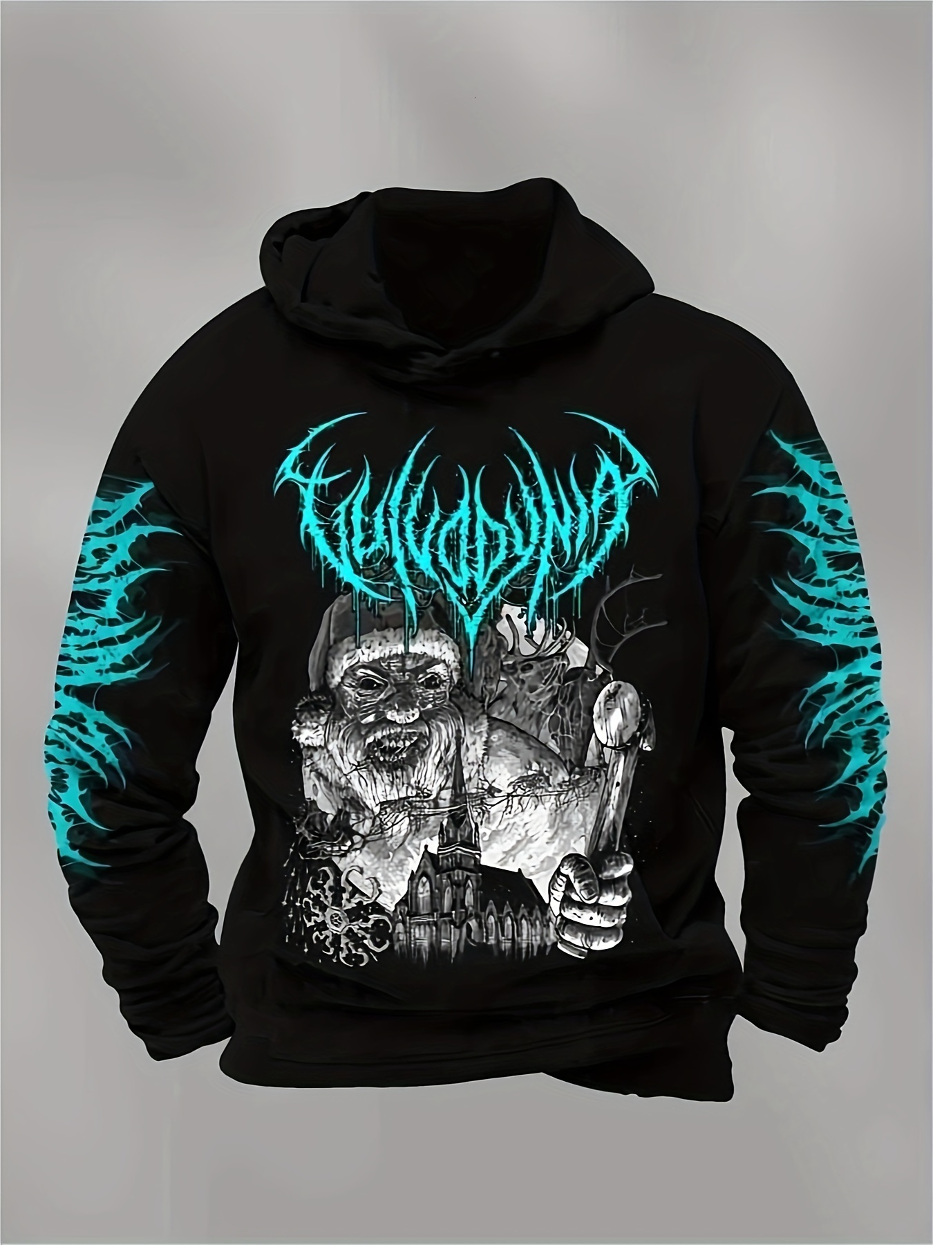 Christmas Plus Size Men's Horror Santa Claus Pint Hoodies Oversized Hooded Designer Sweatshirt For Spring Fall Winter, Men's Clo