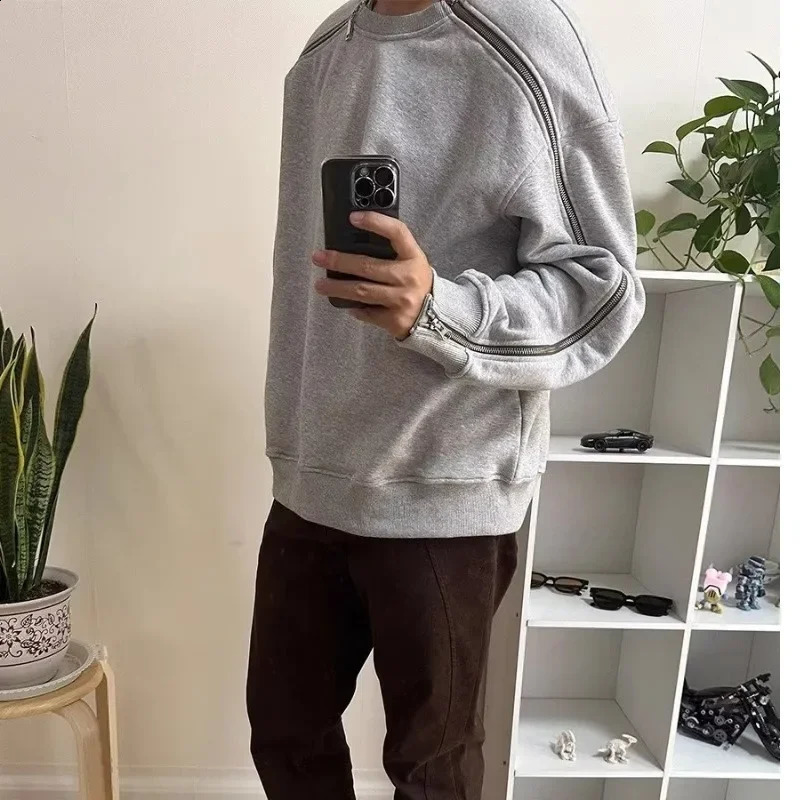 Round Neck Sweatshirt Men Womens American Style Trendy Loose Fit Spring Autumn Fashion Jacket Top Casual Hoodies 240902