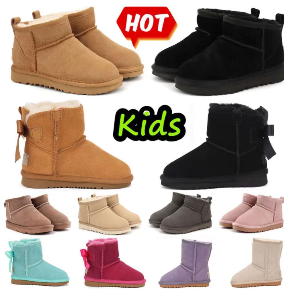 Kids Boots Kid Tasman Slippers Toddler Australia Snow Boot Children Shoes Winter Classic Ultra Mini Baby Boys Girls Ankle Booties Child Fur Suede-image-914326769
