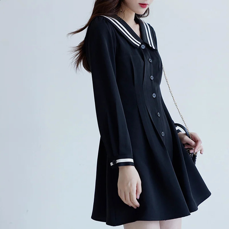 Fashion Japonais mini robe femme de style coréen colle de marin en une pièce