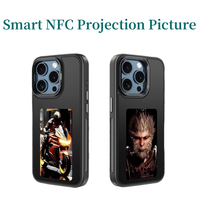 Smart NFC Projection Picture Cell Phone Cases for Iphone 16 16pro 15pro 15 14 13pro 12 12pro Four-color Ink Screen DIY Smart Mobile Phone Case-image-749720011