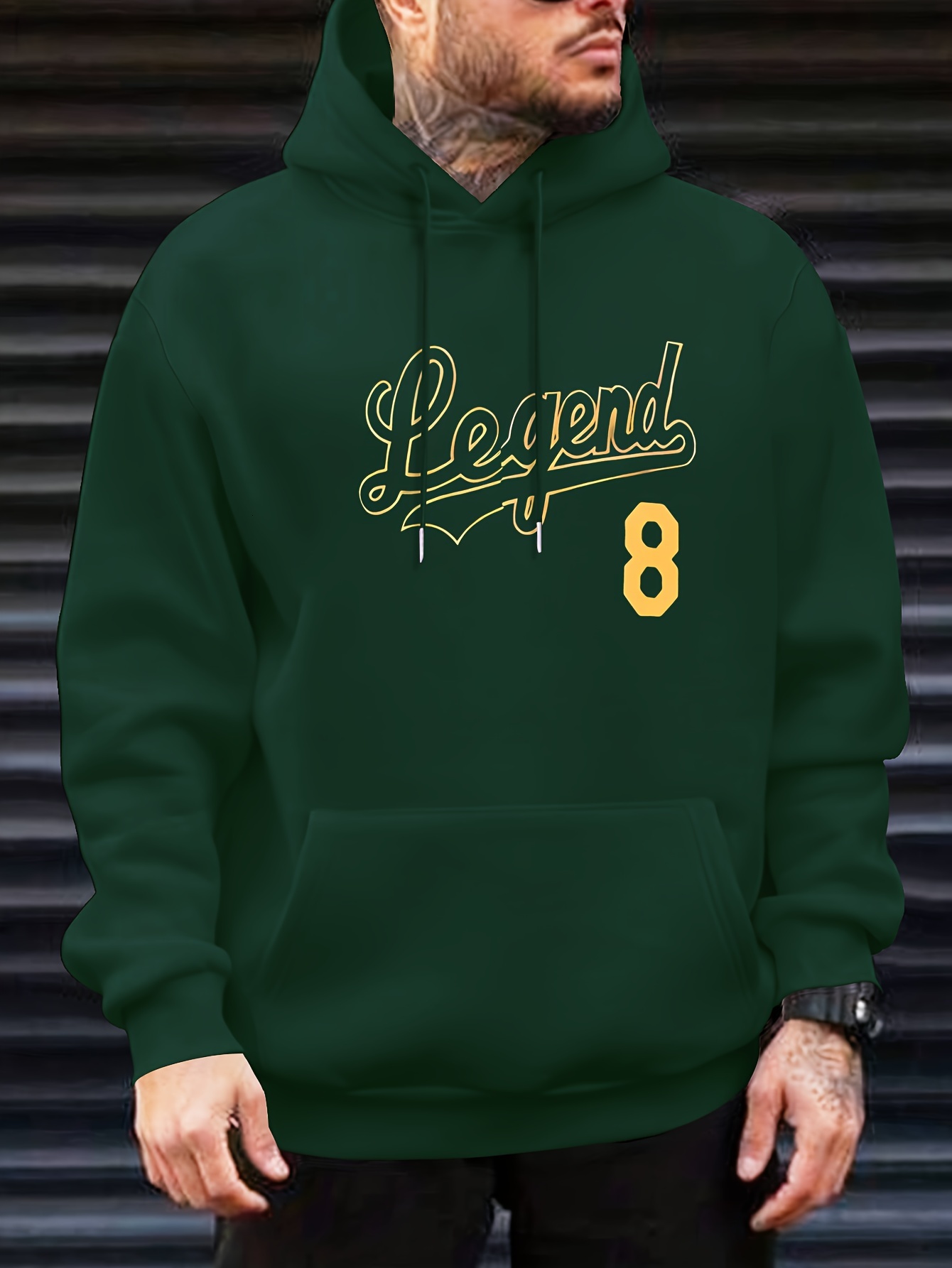 Legend 8 Pattern Print Hooded Sweatshirt, Hoodies Fashion Casual Tops For Designer Spring Autumn, Men's Clo
