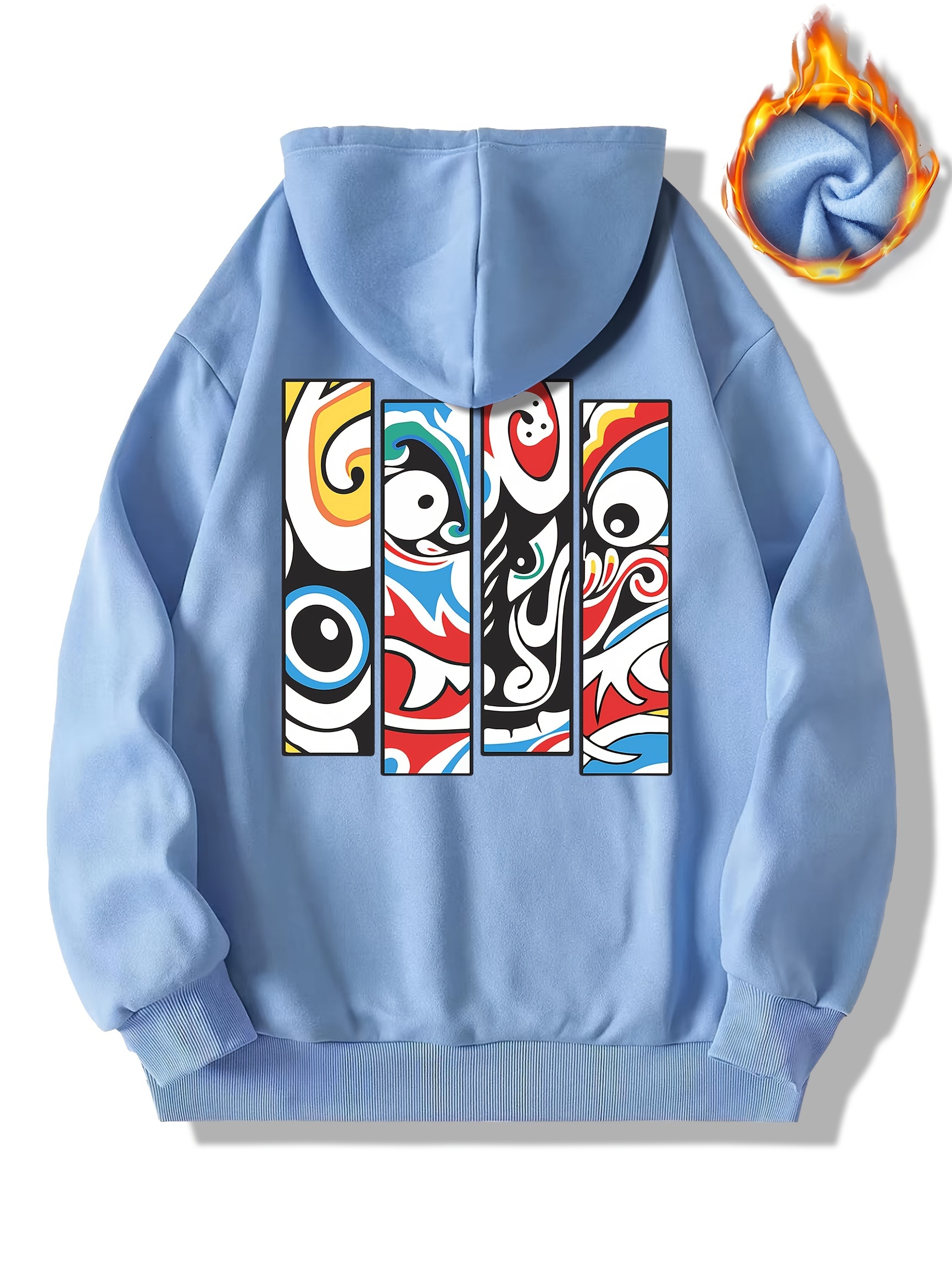 Creative Pattern Print Hooded Sweatshirt, Stylish Hoodies Fashion Designer Casual Tops For Spring Autumn, Men's Clo