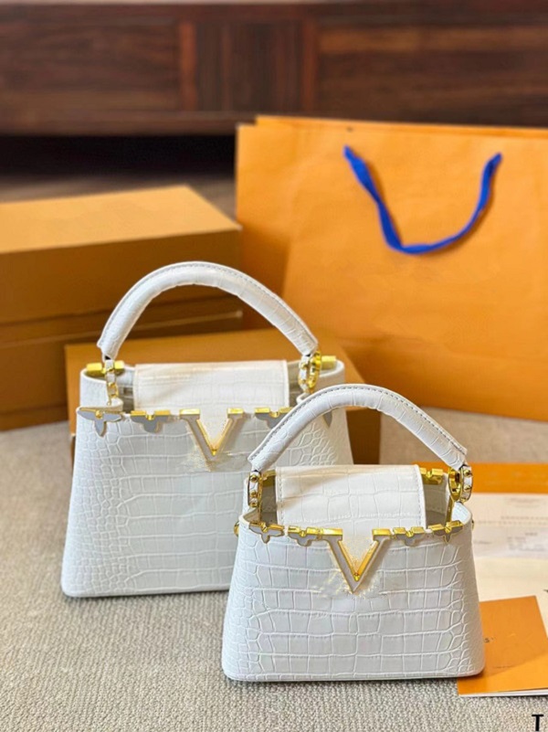Designer Tote Shoulder Women Clutch Handbags Fashion Capucines bb Crossbody Bags Lady Daily Purse Classic Luxury White Crocodile pattern Bag 2024 Ne