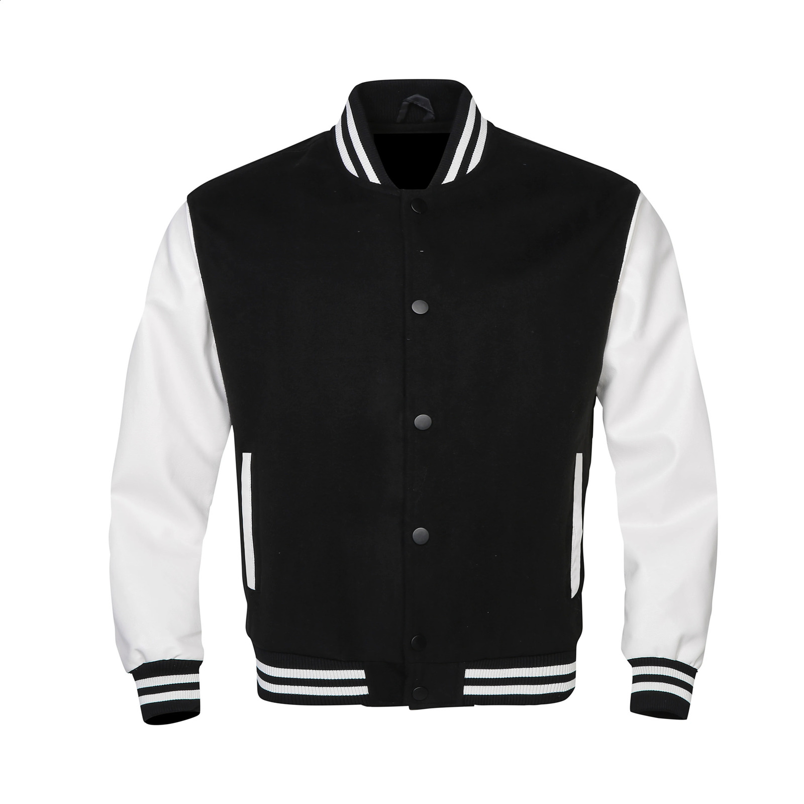 Autumn Red Black Casual Leather Sleeves Wool Unisex University Baseball Letterman Varsity Men Jackets 240826Z