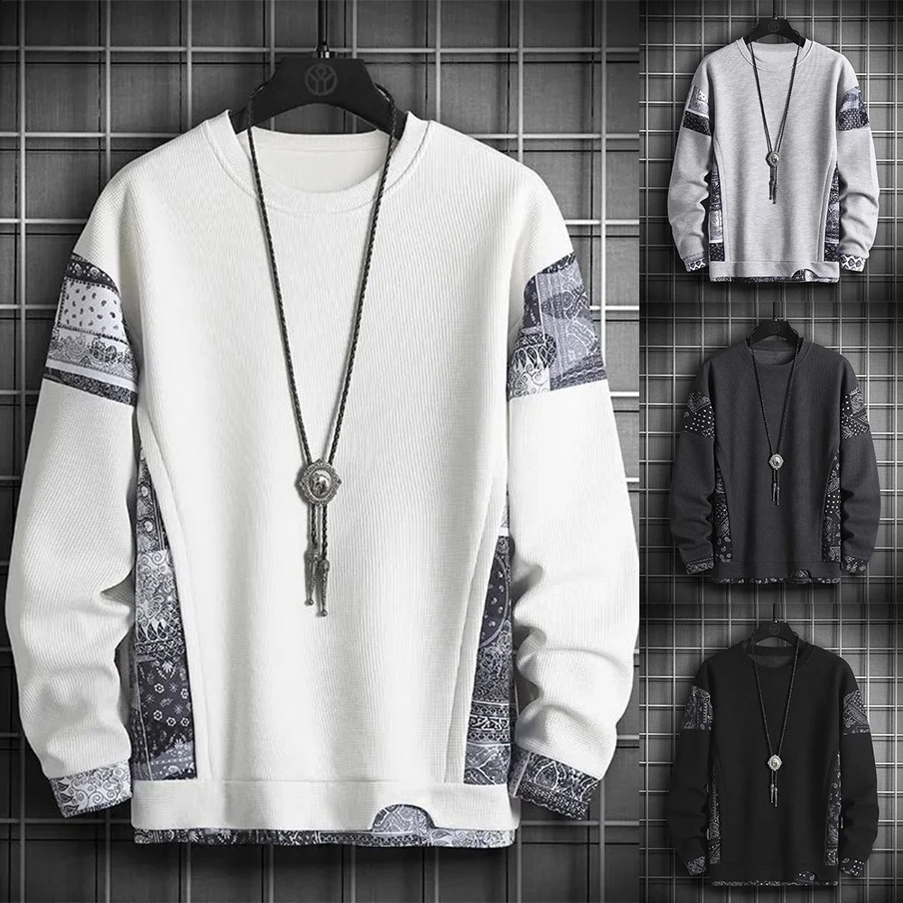 2024 Trendy Mens Fashion Casual Hoodie Y2K Korean Style Pullover Patchwork Autumn Winter Large Size Men Cloths Hiphop Sweatshirt 240902