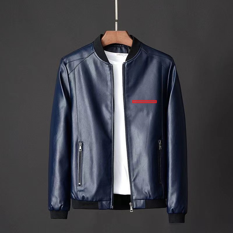 Designer Men's Leather Jacket Simple Fashion Solid Color Simple Leather Jacket Casual Jacket Windproof and Warm