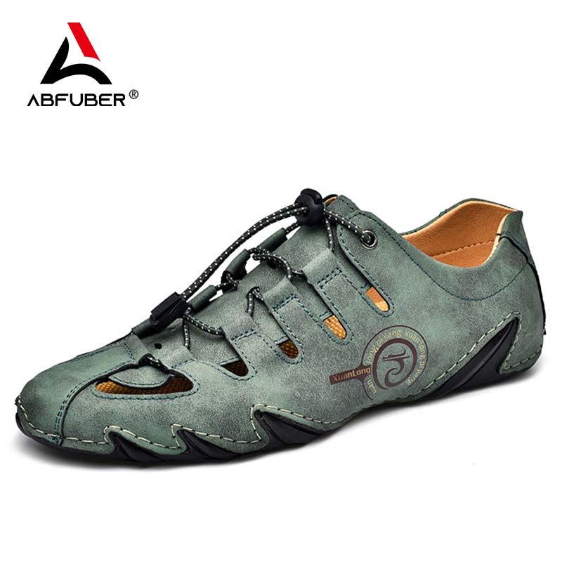 Designer Sport sneaker Outdoor Mens Beach lowtop Sandals Genuine Leather Summer Shoes Breathable Antiskid Outdoor Hollow Footwear Basketball
