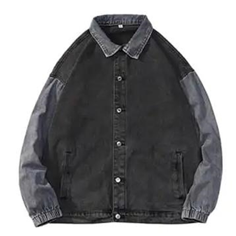 Mens retro streetwear patch work casual couple jacket Ins jacket denim spring autumn mens denim jacket Korean style 240902