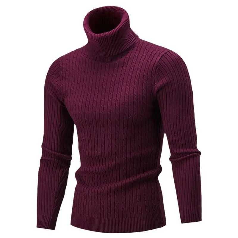 Winter Mens Turtleneck Sweater Autumn Mens Knitting Pullovers Rollneck Knitted Sweater Warm Men Jumper Slim Fit Casual Sweater X260609