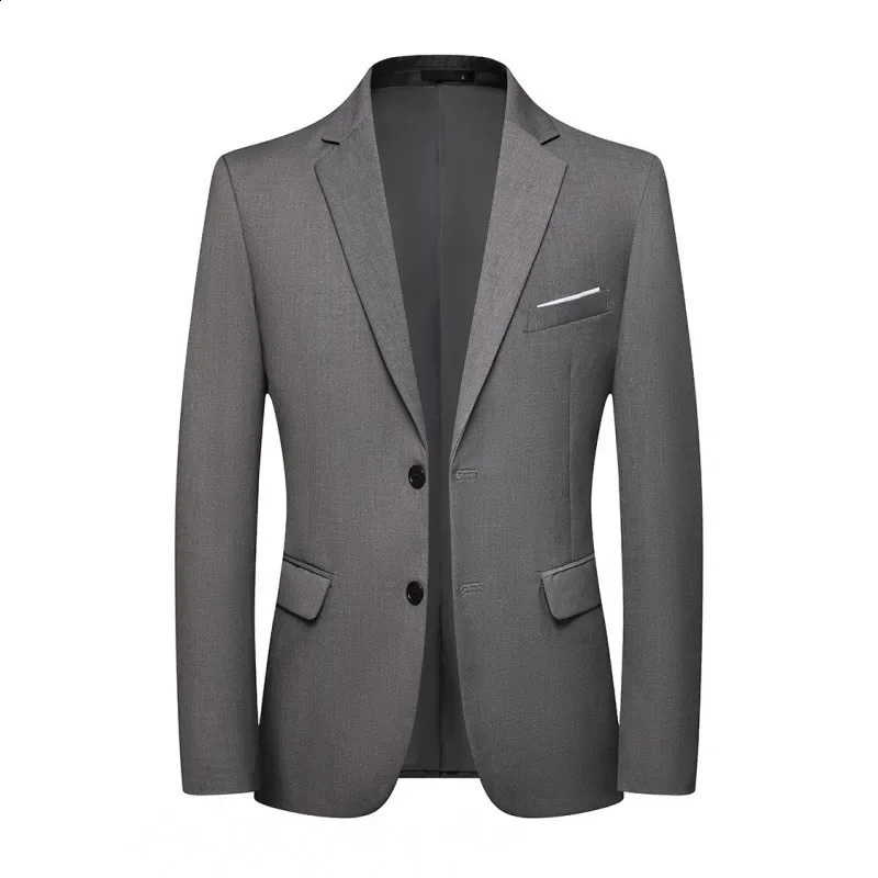 Single West Spring and Automne Business Fashion Suit coréen Version coréenne Slim Mens haut de gamme Couleur solide Tendance de couleur Polyester