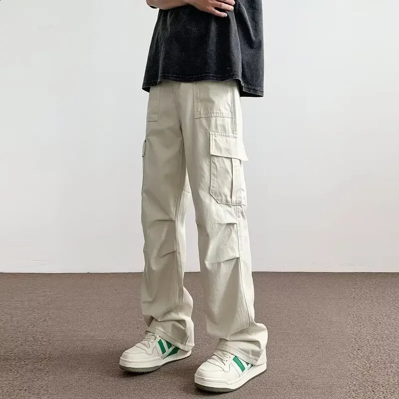 Pantalon de cargaison militaire de style américain pour hommes Version mince d'été Youth décontractée Straighleg Loose Fit 240902