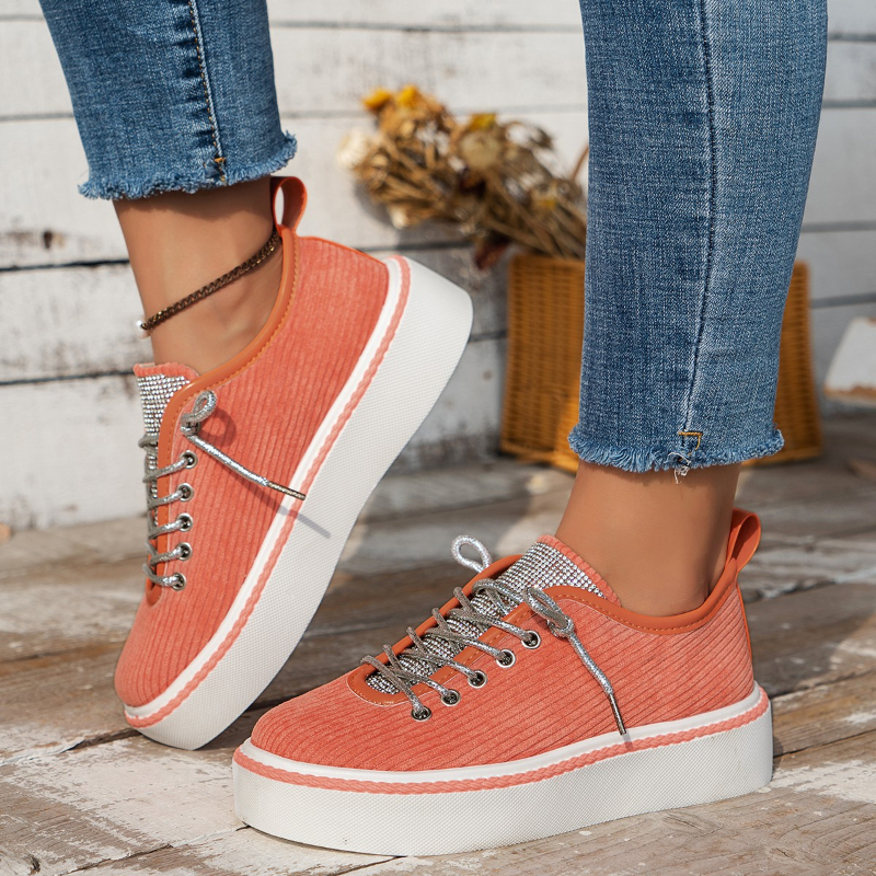 Plateforme de plate-forme Chaussures en toile hauteur augmentant les baskets épaisses pour les filles de jeunesse des filles de plein air dames f