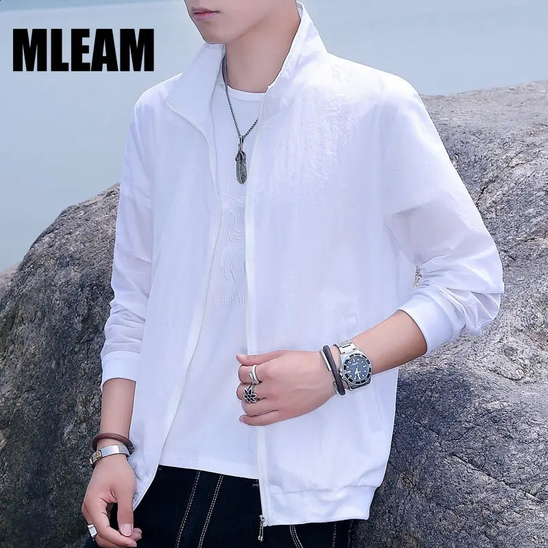 Mens Summer Thin Jacket Fashion Stand Collar Waterproof Jacket Mens Sunscreen Jacket Quick Drying Mens Windproof Jacket M-5XL 240903